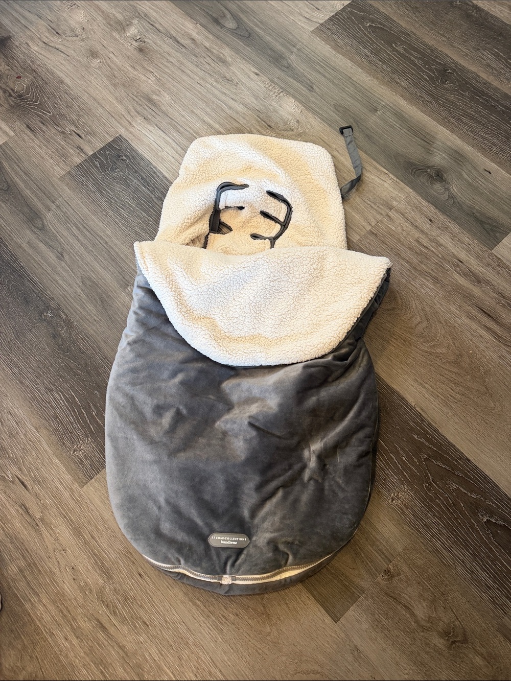JJ Cole bundle me Gray Infant with Cream Sherpa Lining